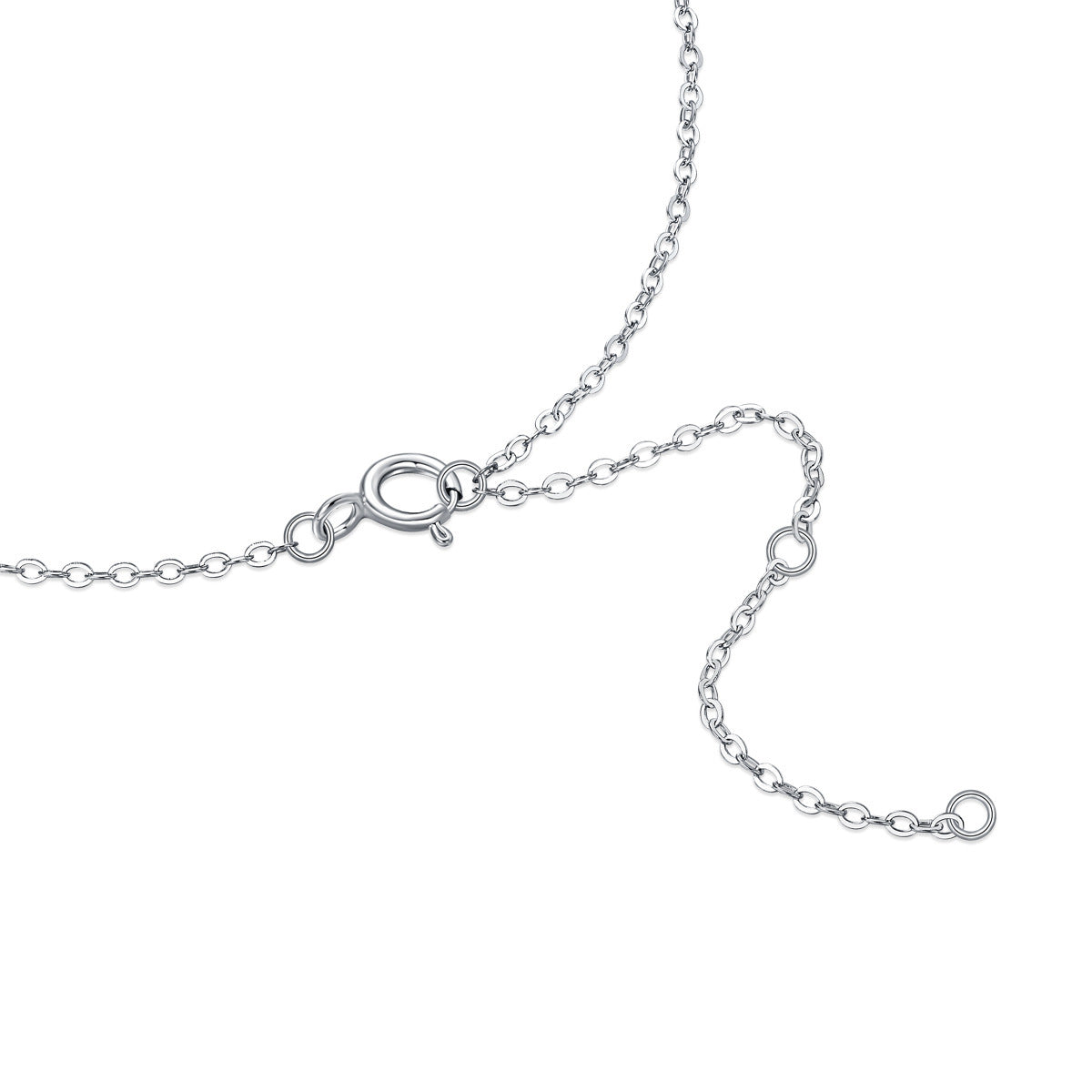Simple White-plated Gold Universal Silver Single Chain Necklace