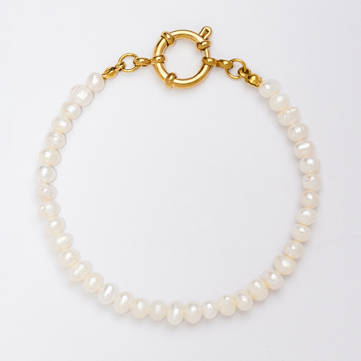 Lucia – Armband mit Perlenoptik und Edelstahlkette