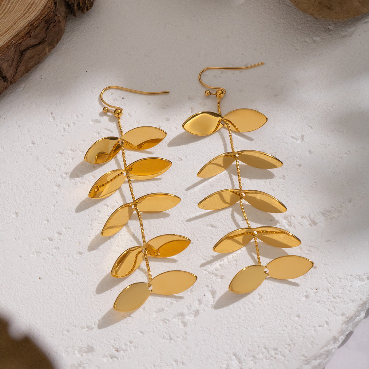 Simple Leaf Tassel Earrings For Women