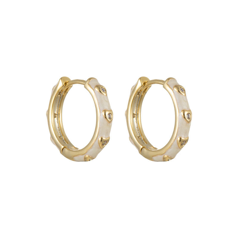 Simple All-match Oil Dripping Love Hook Earrings Women