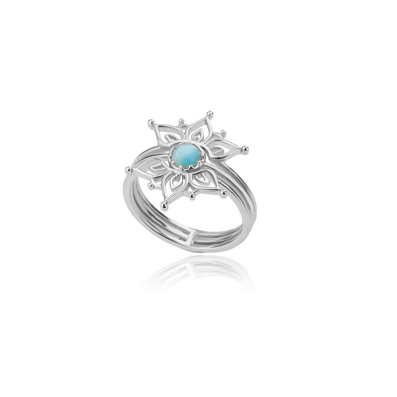 Women's Retro Natural Opal Lotus Ring