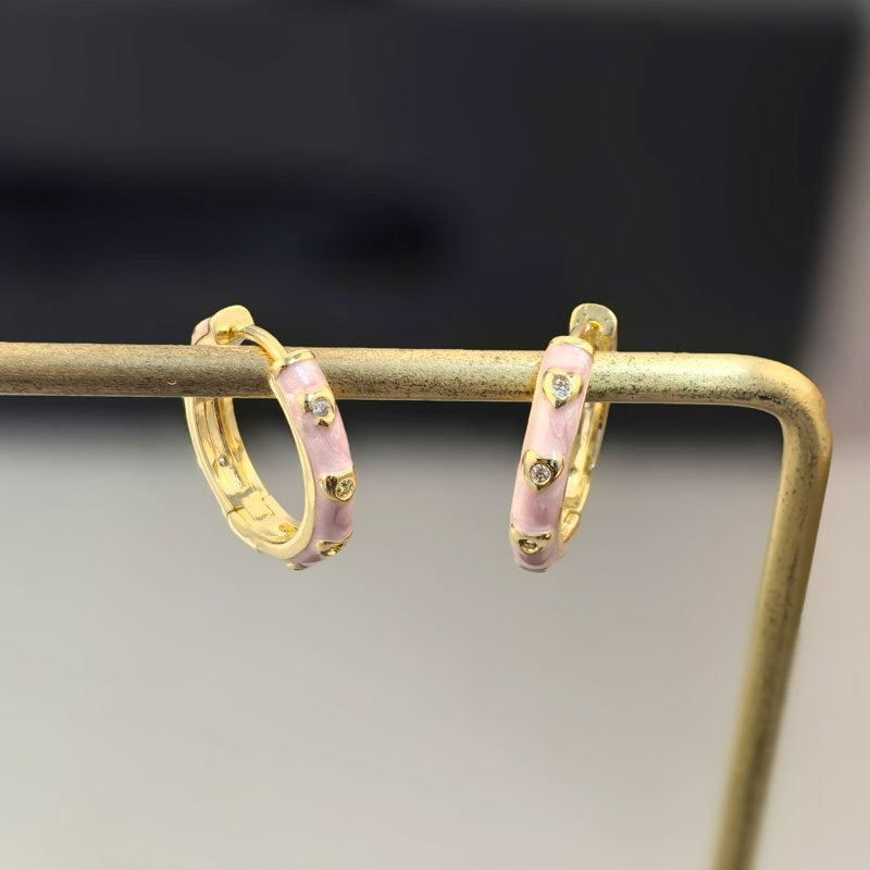 Simple All-match Oil Dripping Love Hook Earrings Women