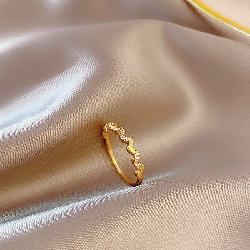 Celebrity Light Luxury Zircon Ring Female Simple Personality