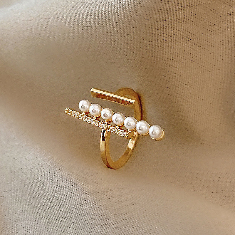 Celebrity Light Luxury Zircon Ring Female Simple Personality