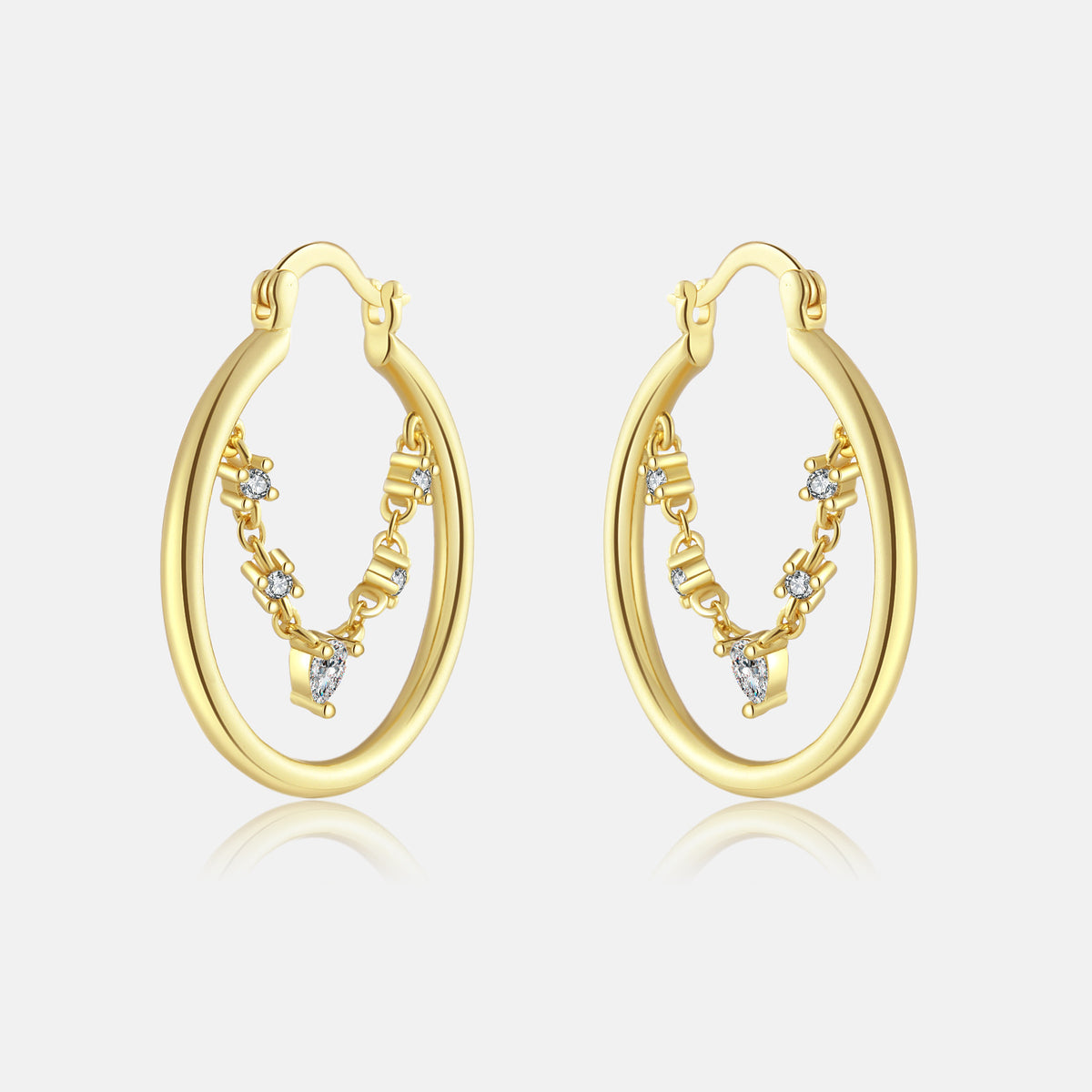 Stitching Diamond Ear Ring Simple Earrings