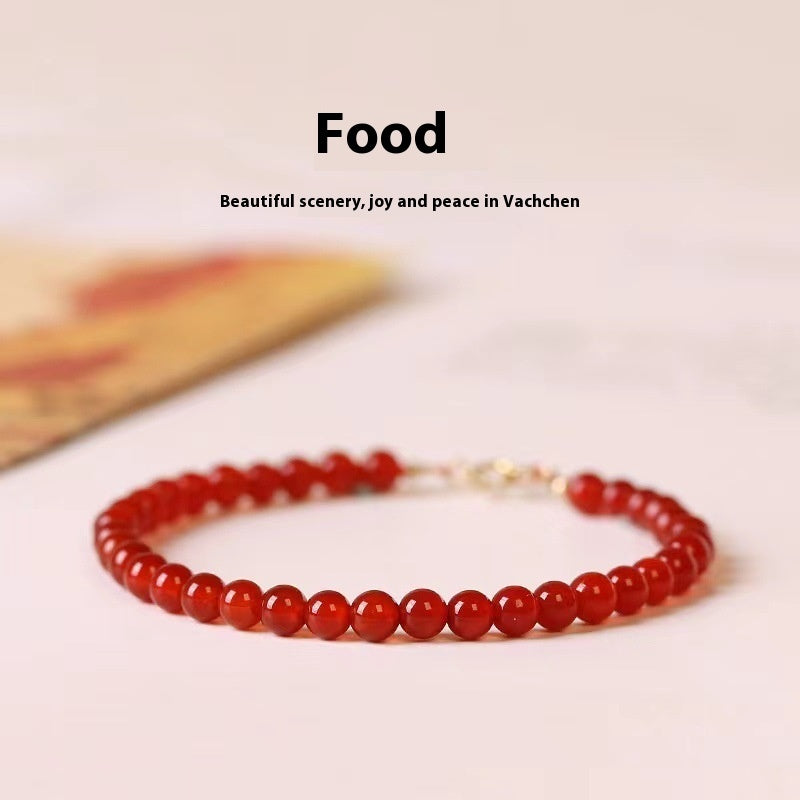 Ultra-thin Red Agate Calm Small Bracelet