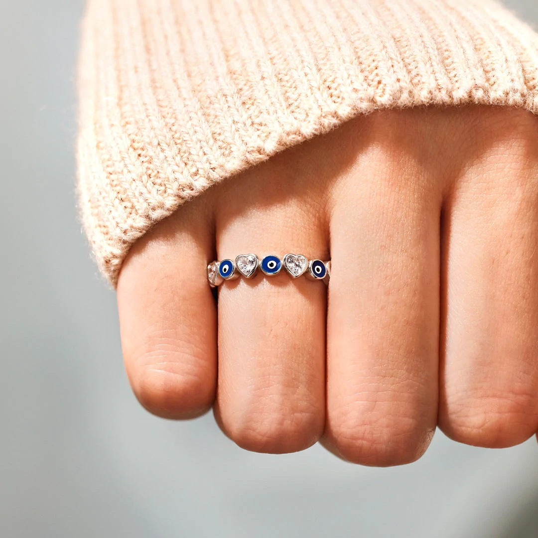 S925 Sterling Silver Love Zircon Ring