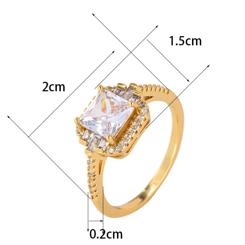Hot Fashion Ladies Zircon Ring Silver Plated