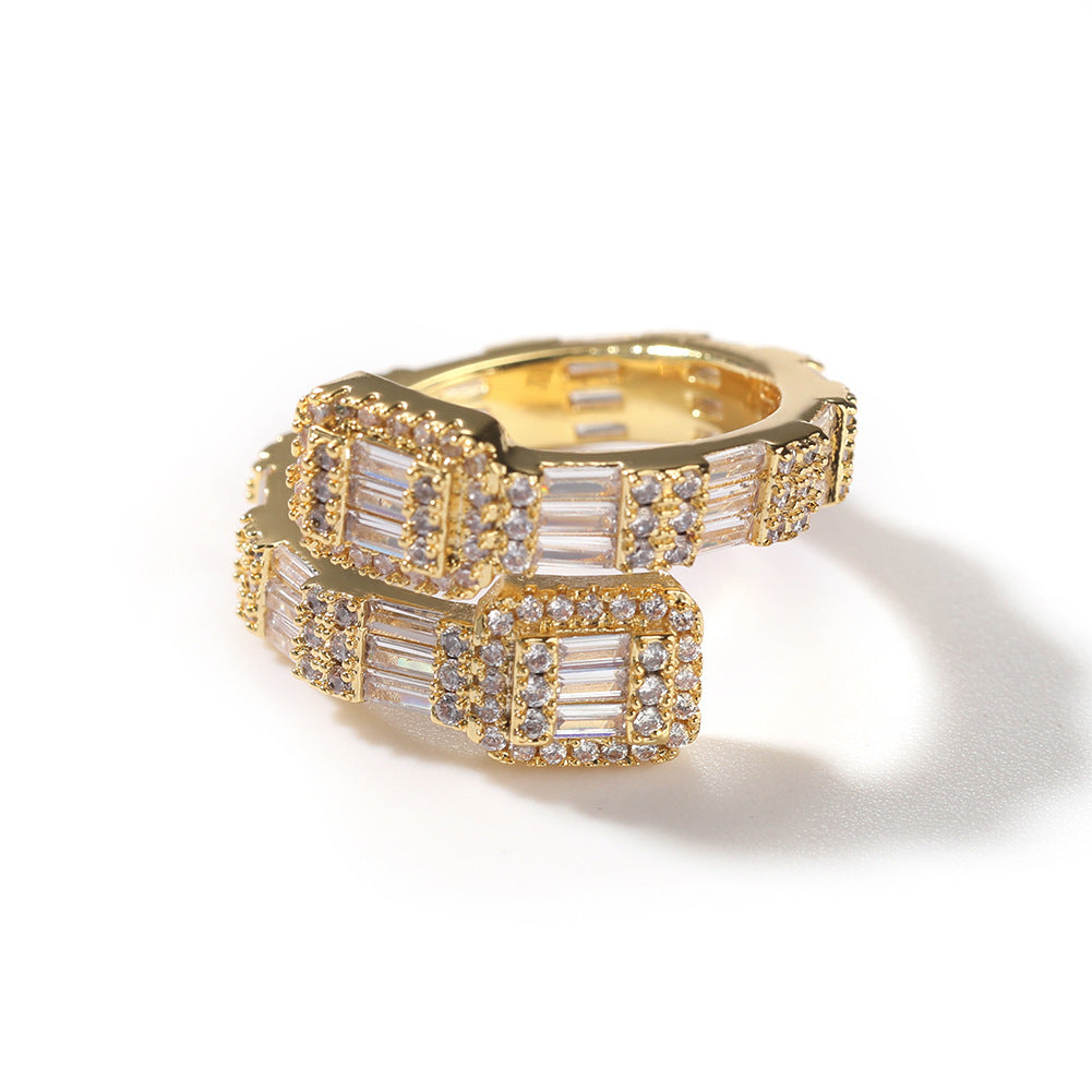 Geometric Fashion Design Irregular Zircon Ring