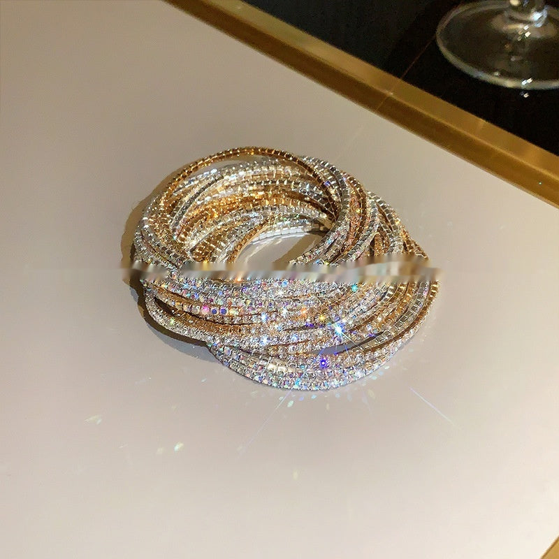 Super Shiny Crystal All-Match Full Diamond Rhinestone Elastic Bracelet