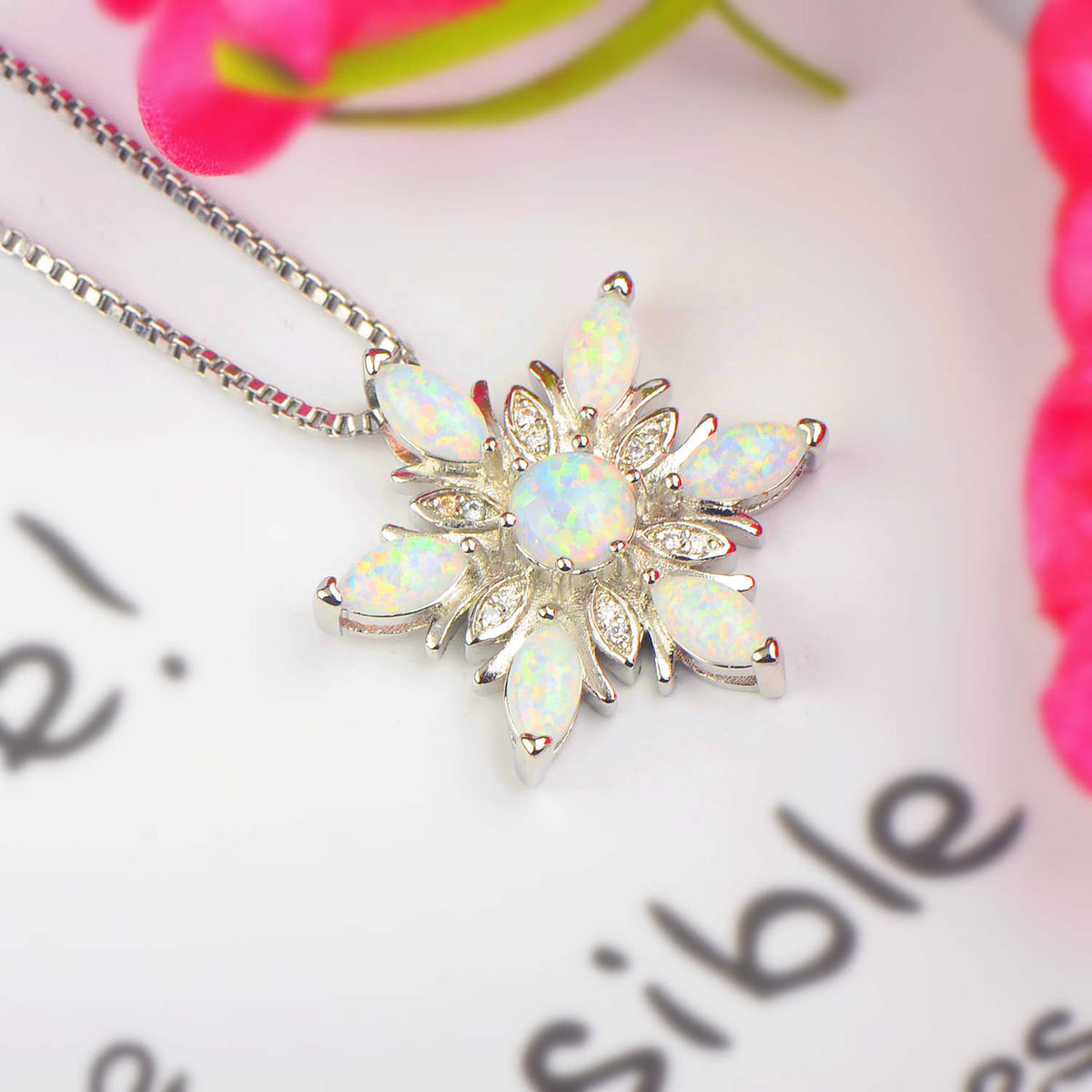 Christmas Snowflake Necklace Snowflake Pendant