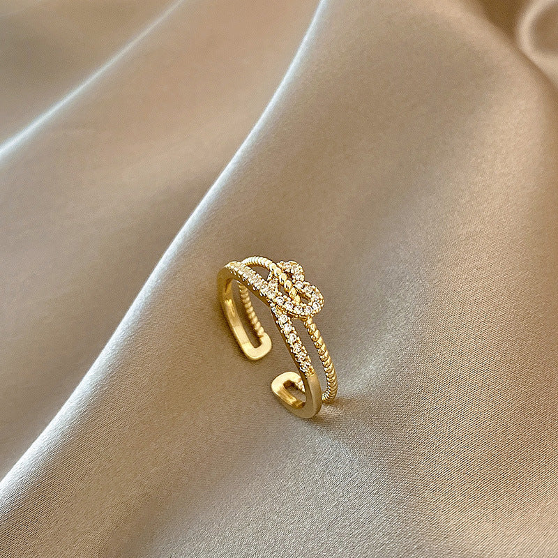 Celebrity Light Luxury Zircon Ring Female Simple Personality