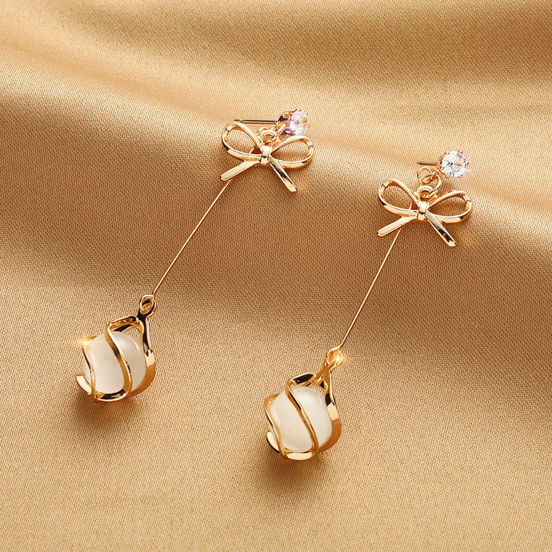 925 Sterling Silver Needle Earrings Female Temperament Hypoallergenic Ear Jewelry