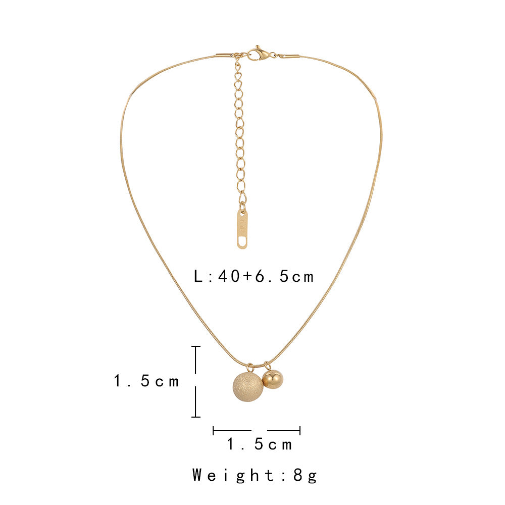 Stainless Steel Small Gold Bean Necklace Titanium