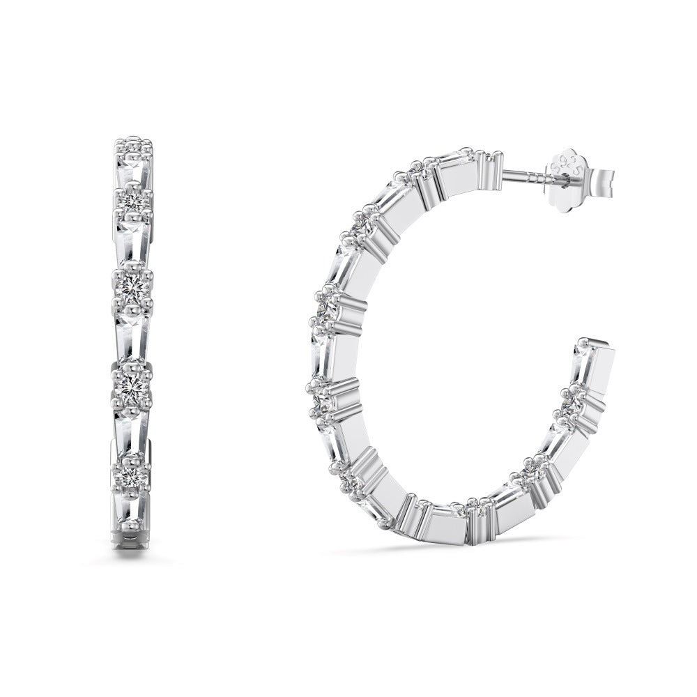 Sterling Silver Elegant Geometric Female Earrings