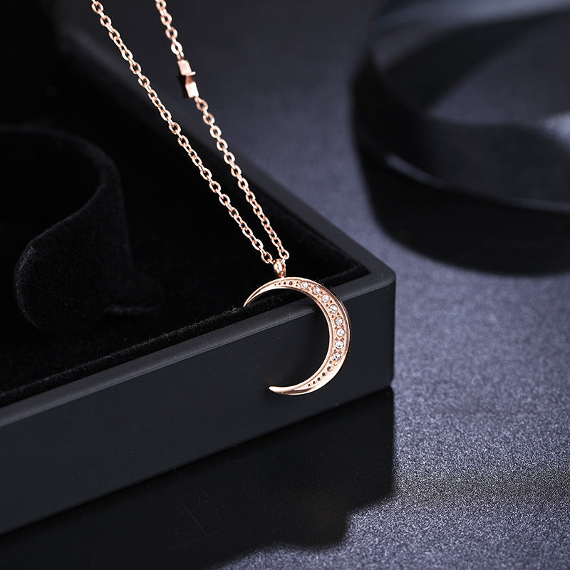 Women's Fashion Temperament Star Moon Diamond-studded Necklace