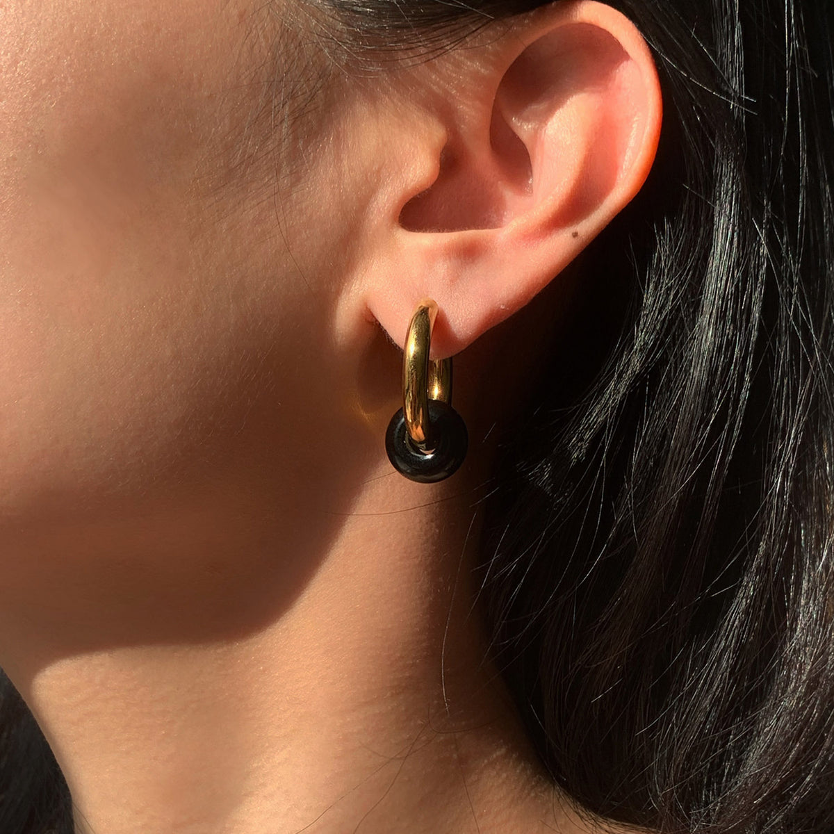 Earrings Wearring By Online Celebrities 18K Gold Plated Stainless Steel Lady
