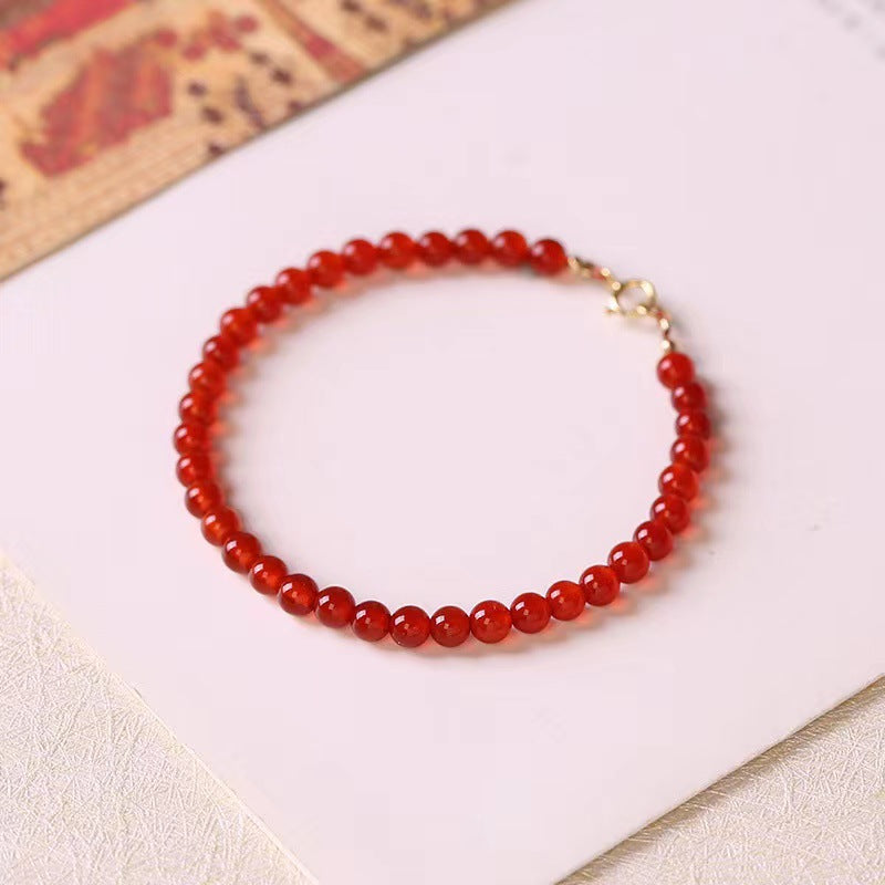 Ultra-thin Red Agate Calm Small Bracelet