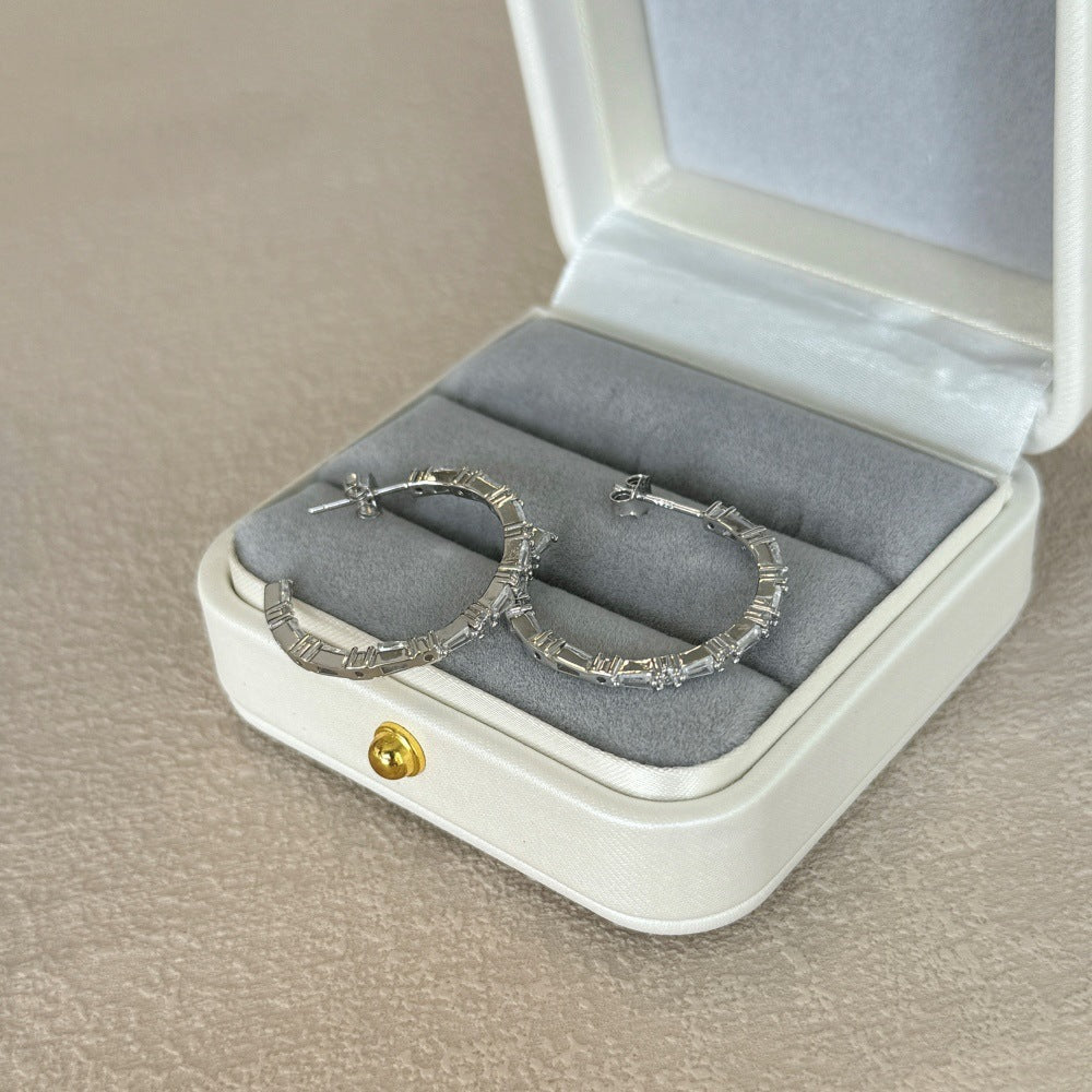 Sterling Silver Elegant Geometric Female Earrings