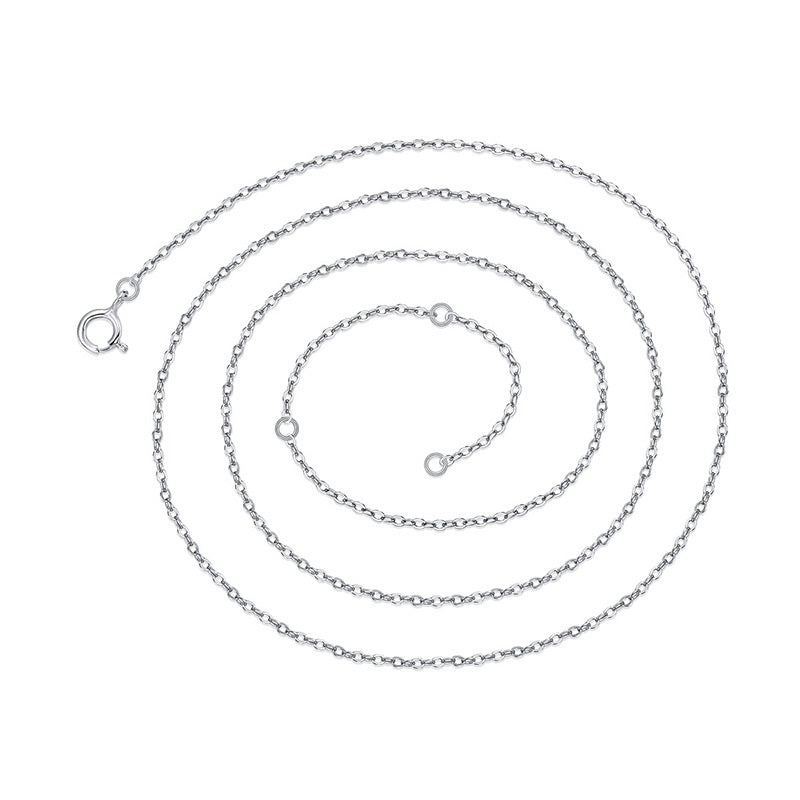 Simple White-plated Gold Universal Silver Single Chain Necklace