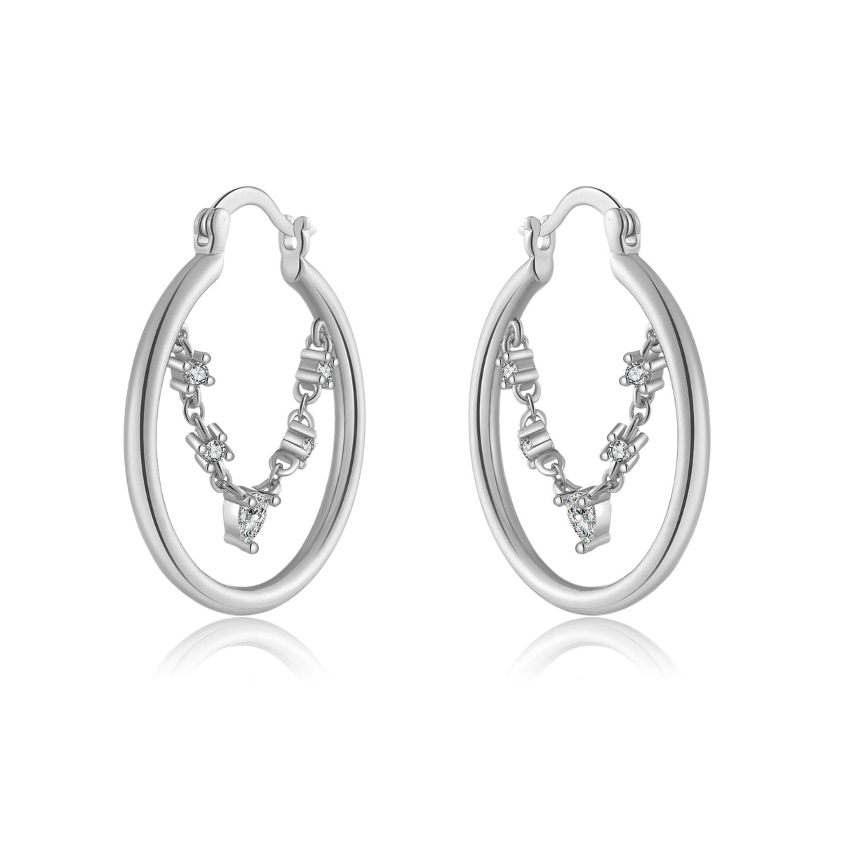 Stitching Diamond Ear Ring Simple Earrings