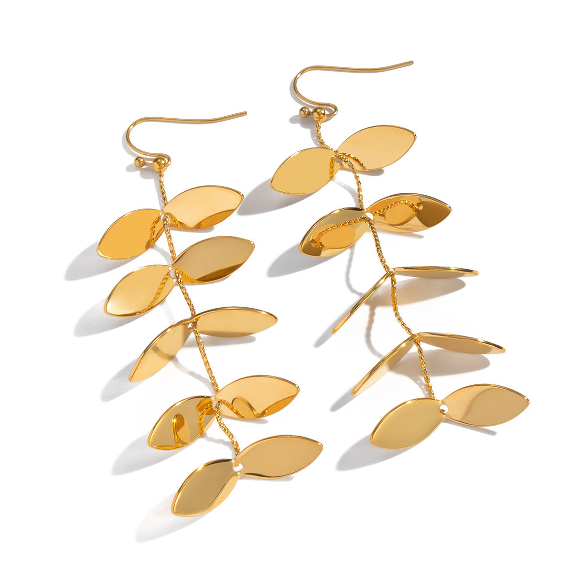 Simple Leaf Tassel Earrings For Women