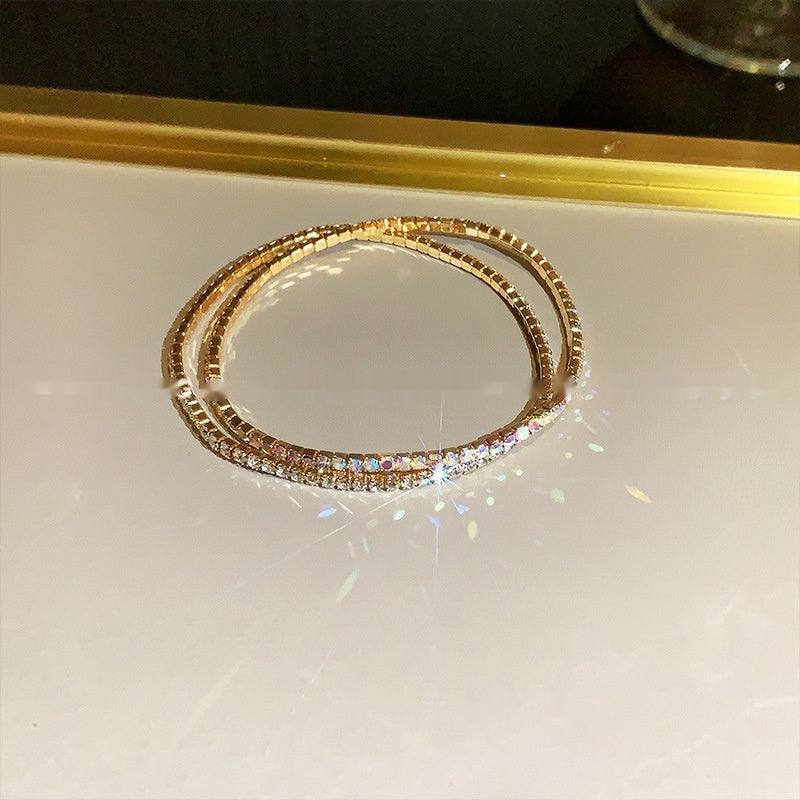 Super Shiny Crystal All-Match Full Diamond Rhinestone Elastic Bracelet