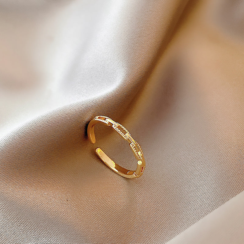 Celebrity Light Luxury Zircon Ring Female Simple Personality