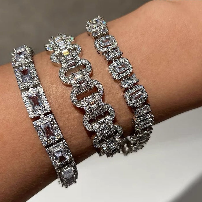 Women's Simple Fashion Classic Square Stone Bracelet