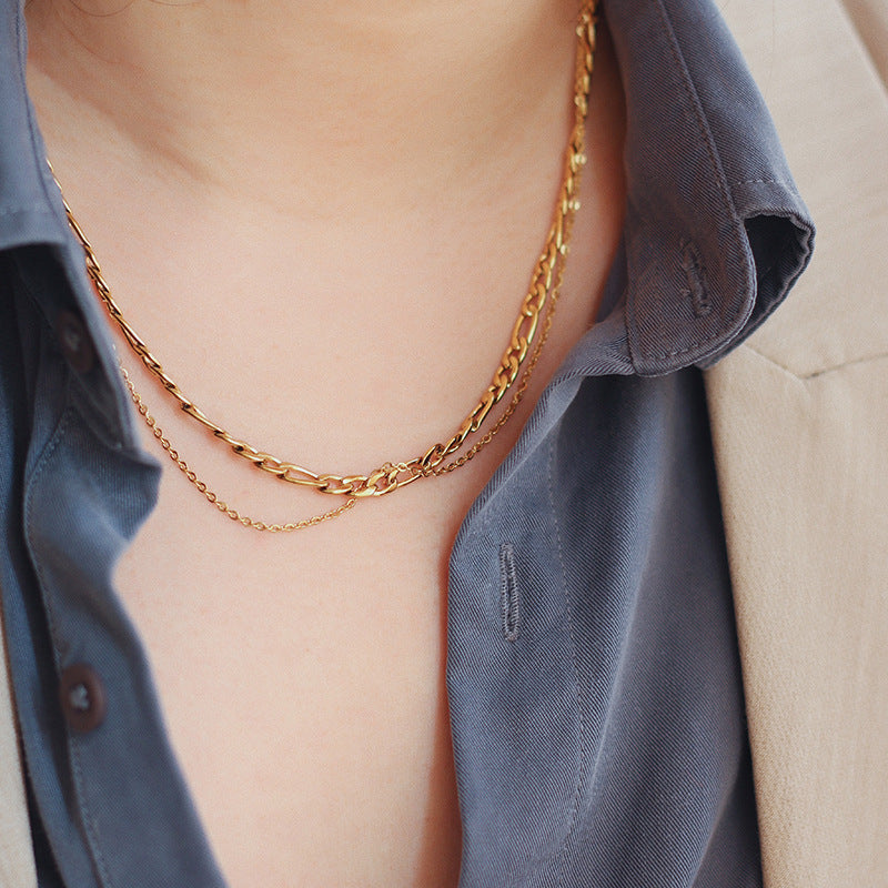 Light Luxury Natural Garro Hot Titanium Steel Clavicle Chain