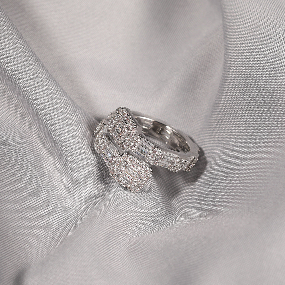Geometric Fashion Design Irregular Zircon Ring