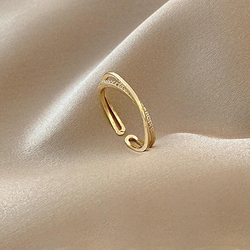 Celebrity Light Luxury Zircon Ring Female Simple Personality