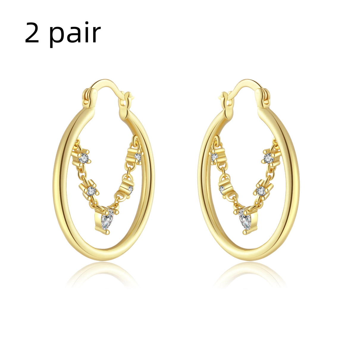 Stitching Diamond Ear Ring Simple Earrings