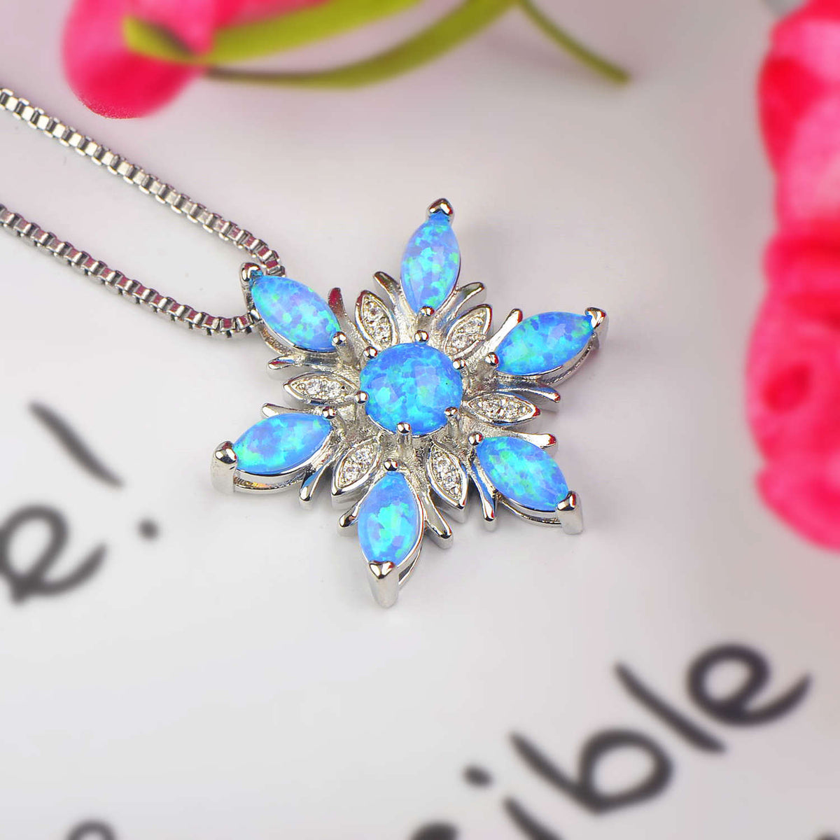 Christmas Snowflake Necklace Snowflake Pendant