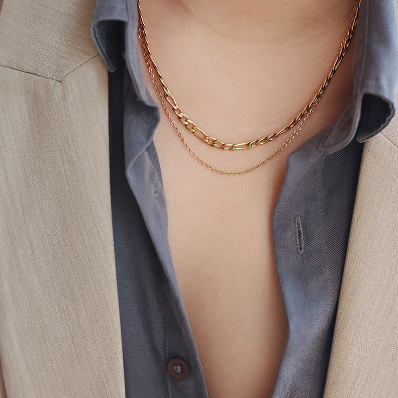 Light Luxury Natural Garro Hot Titanium Steel Clavicle Chain