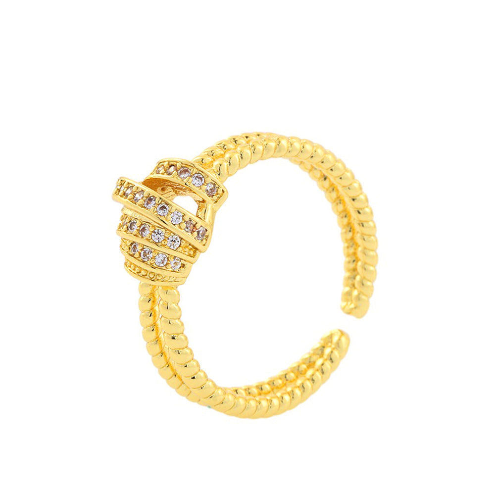 European And American Ins Cold Style Elegant Cross Cord For Braiding Ring Women