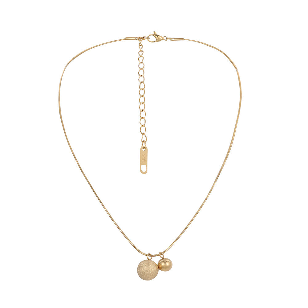 Stainless Steel Small Gold Bean Necklace Titanium