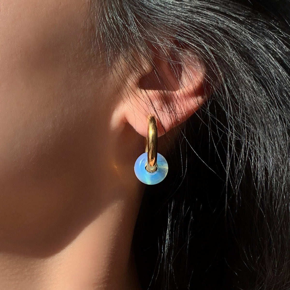 Earrings Wearring By Online Celebrities 18K Gold Plated Stainless Steel Lady