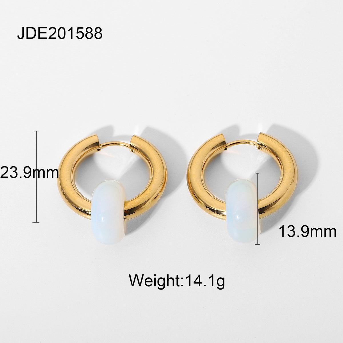 Earrings Wearring By Online Celebrities 18K Gold Plated Stainless Steel Lady