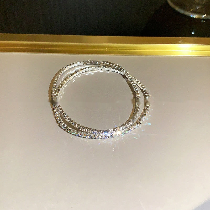 Super Shiny Crystal All-Match Full Diamond Rhinestone Elastic Bracelet