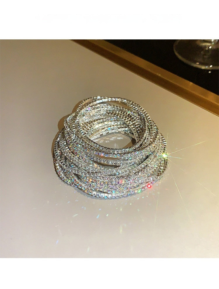Super Shiny Crystal All-Match Full Diamond Rhinestone Elastic Bracelet