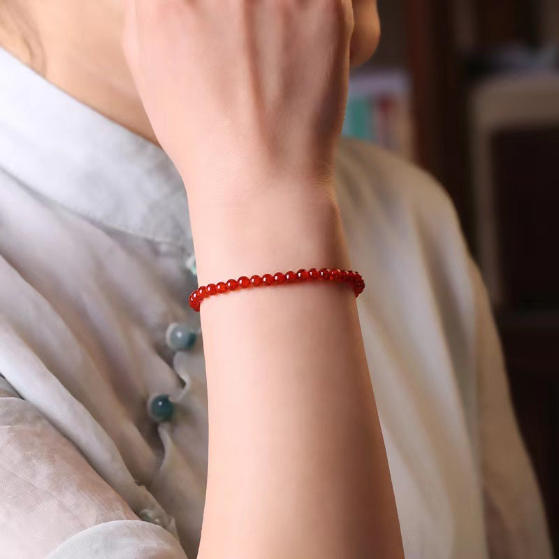 Ultra-thin Red Agate Calm Small Bracelet