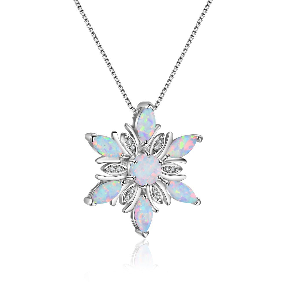 Christmas Snowflake Necklace Snowflake Pendant
