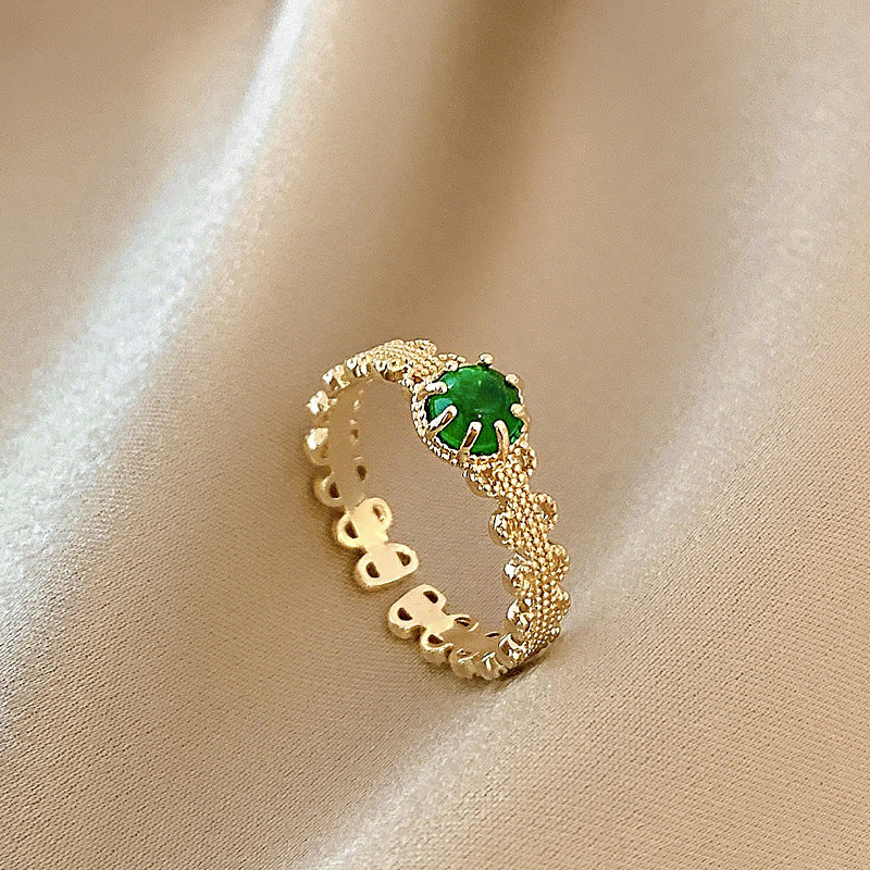 Celebrity Light Luxury Zircon Ring Female Simple Personality