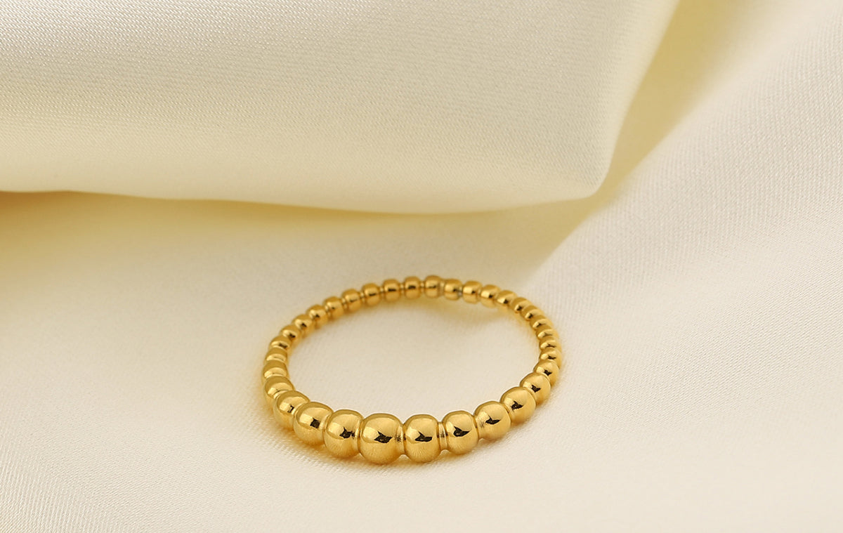 European And American INS Style Chic Small Dot Mini Ring 18K Gold Plating