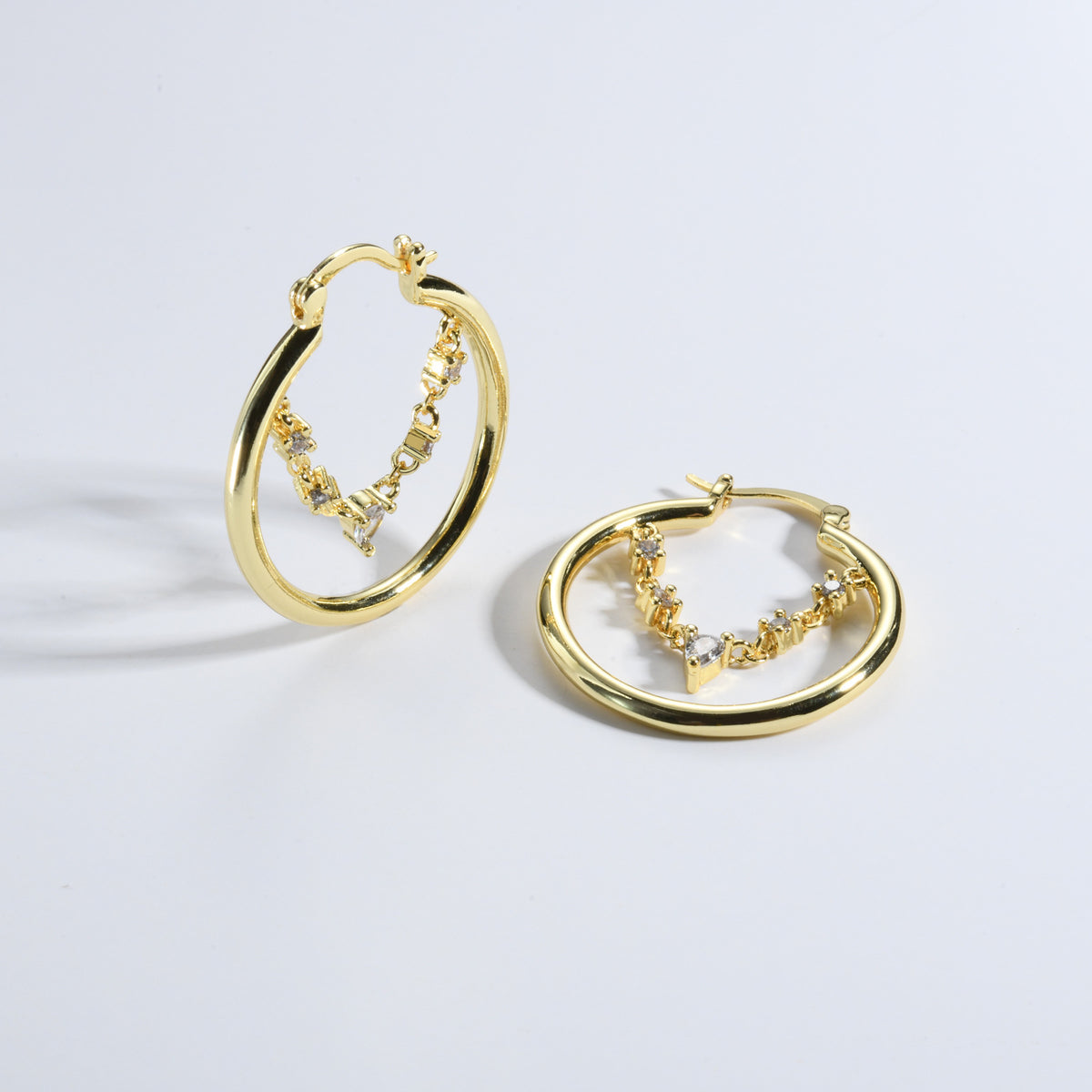 Stitching Diamond Ear Ring Simple Earrings
