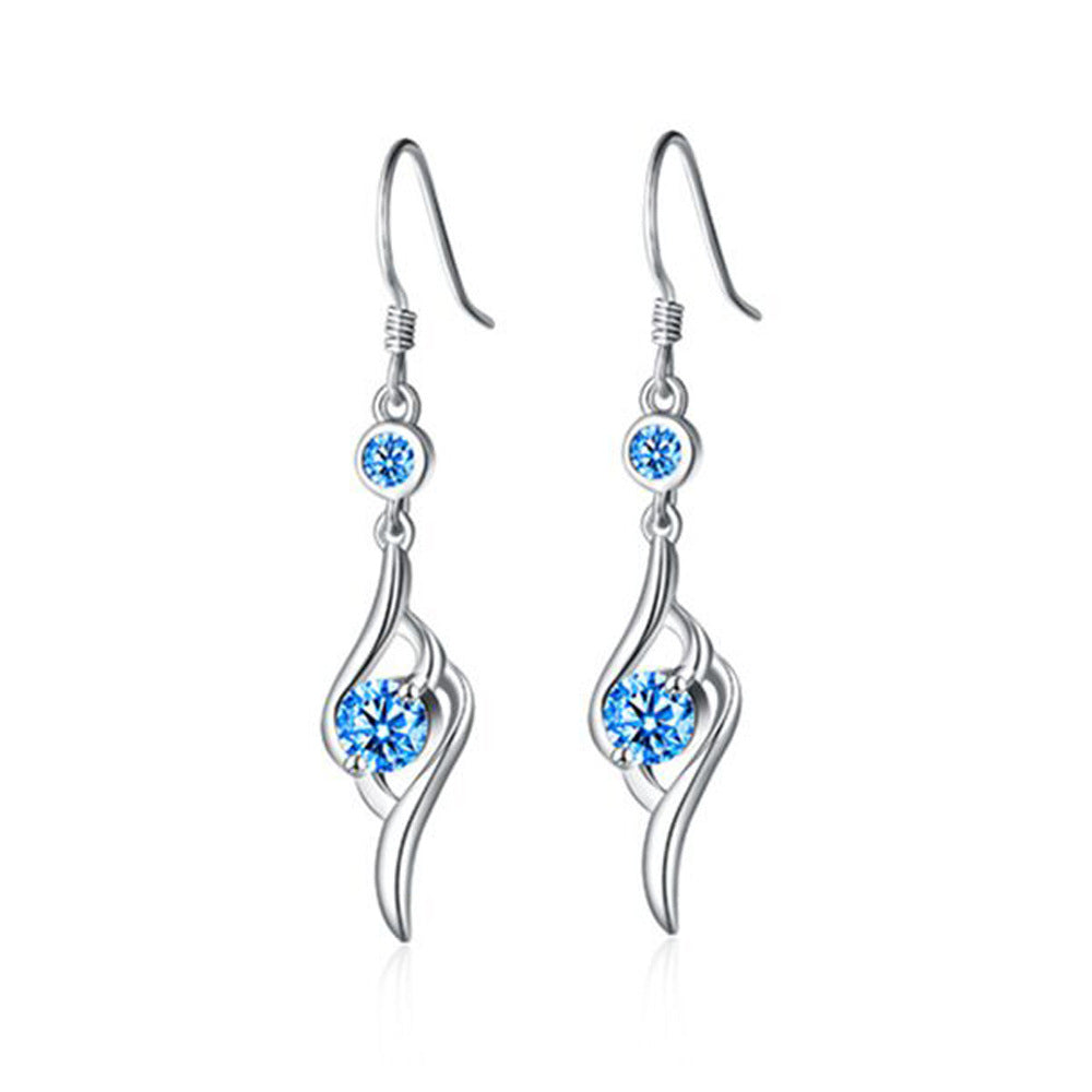 Simple Tassel Foot Silver Earrings
