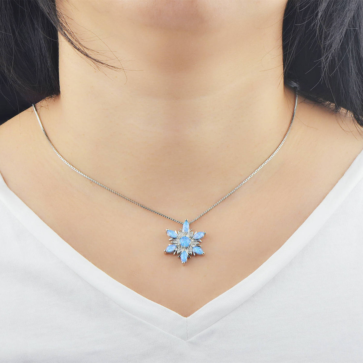 Christmas Snowflake Necklace Snowflake Pendant