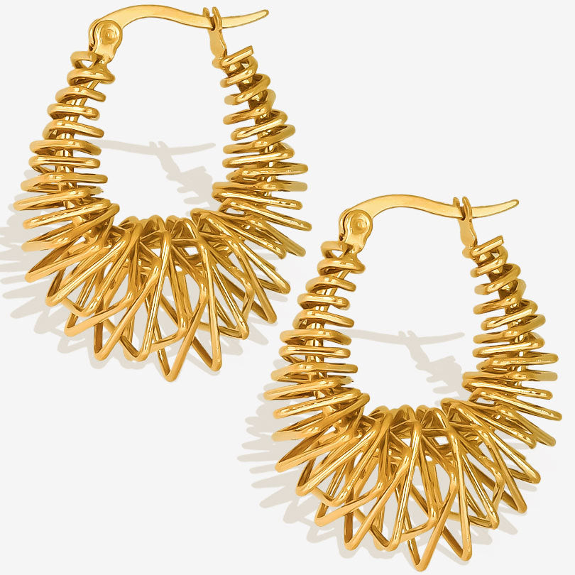 European And American Entry Lux Big Circle Earrings Women's High-grade Personalized Minority Design Geometric