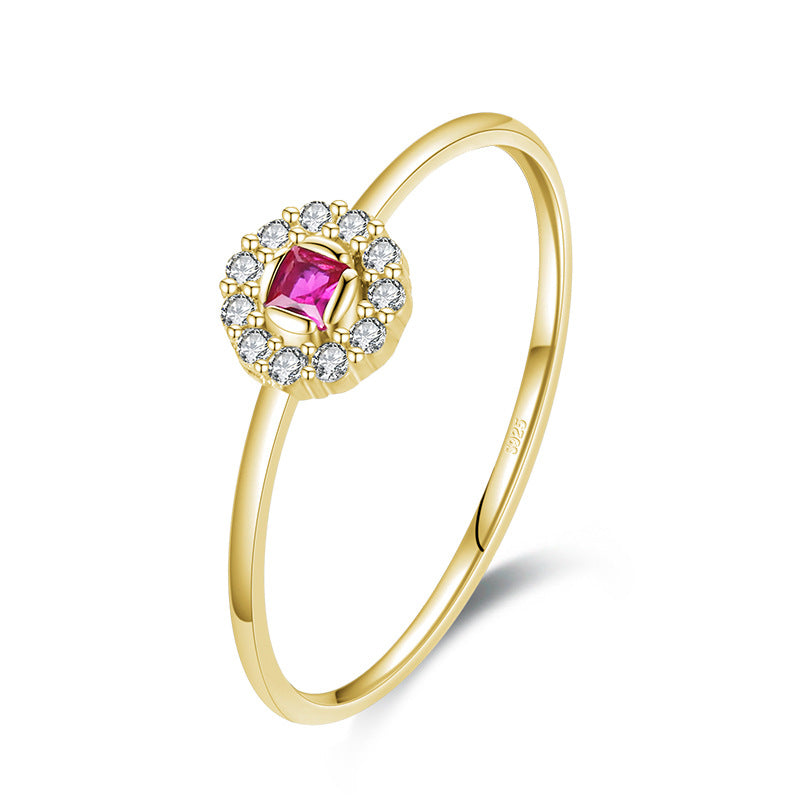 Personalized Small Women's Micro-inlaid Zircon Ring